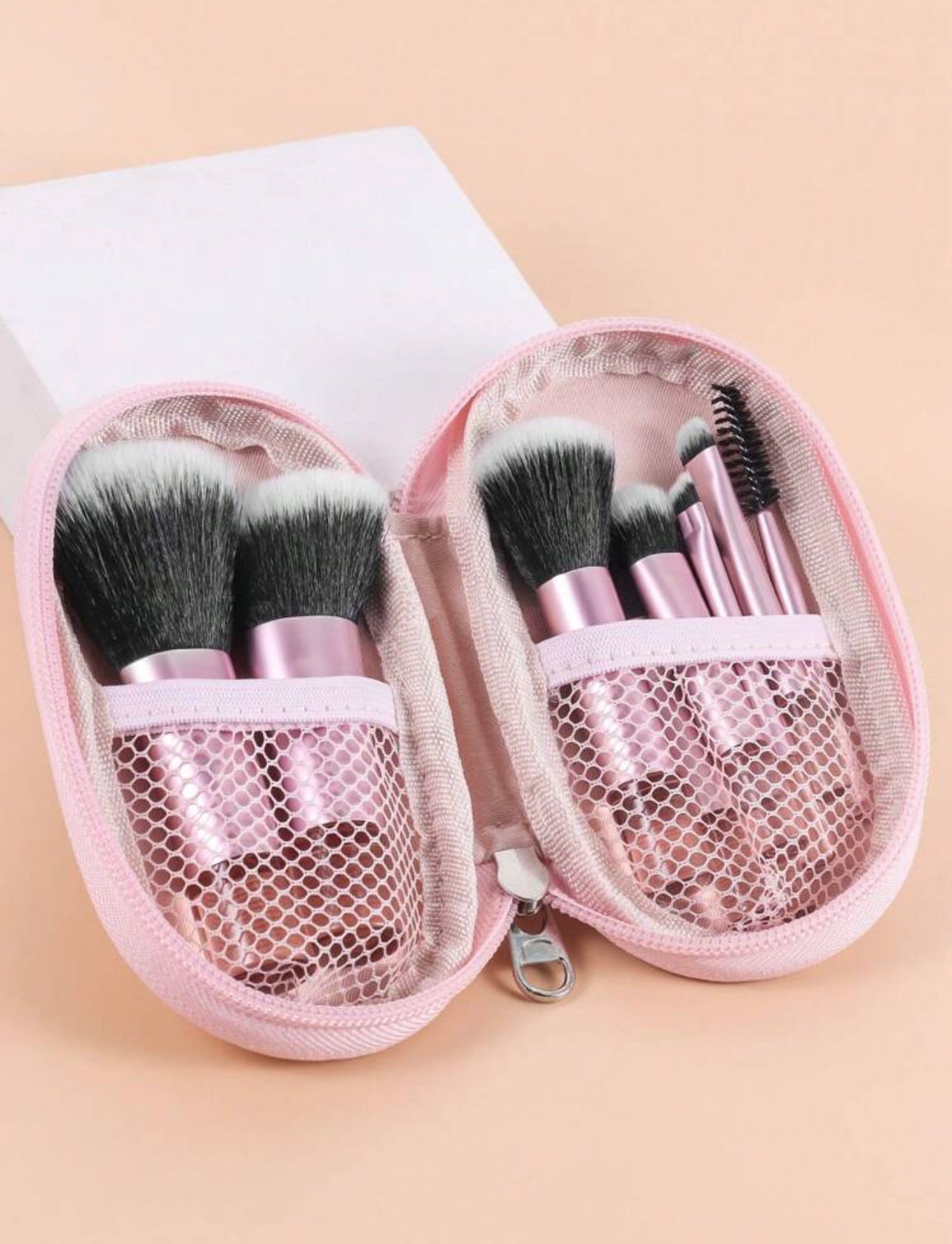 Mini Set De Brochas De Maquillaje 10 Piezas Rosa