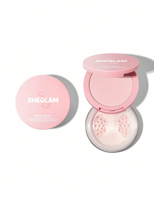 SHEGLAM Insta-Ready Face & Under Eye Setting Powder Duo Bubblegum