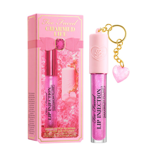 Too Faced Charmed Life Set: Maximum Plump Lip Gloss & Key Chain Limited Edition